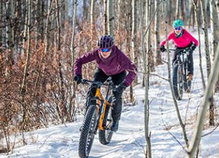 Riding fat bikes in the snow